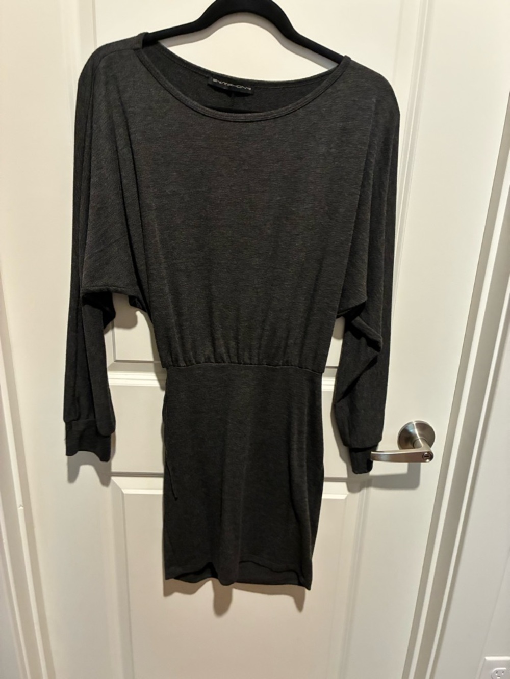 Symphony Dark Gray Long-Sleeve Knit Dress
